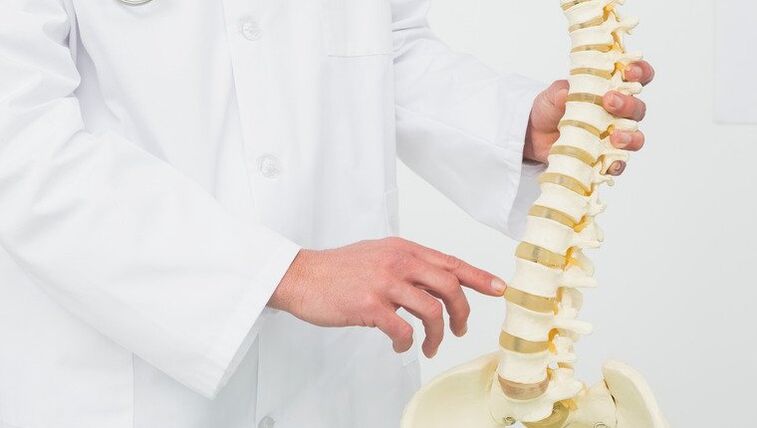 der arzt demonstriert den entwicklungsprozess der osteochondrose